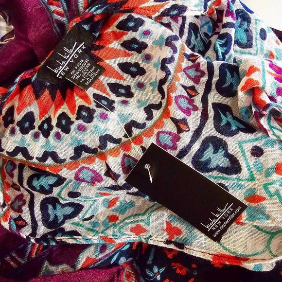 NWT Nicole Miller Oversized Kimono Long Draped Beachy Boho Dolman Coverup Floral - Picture 2 of 6